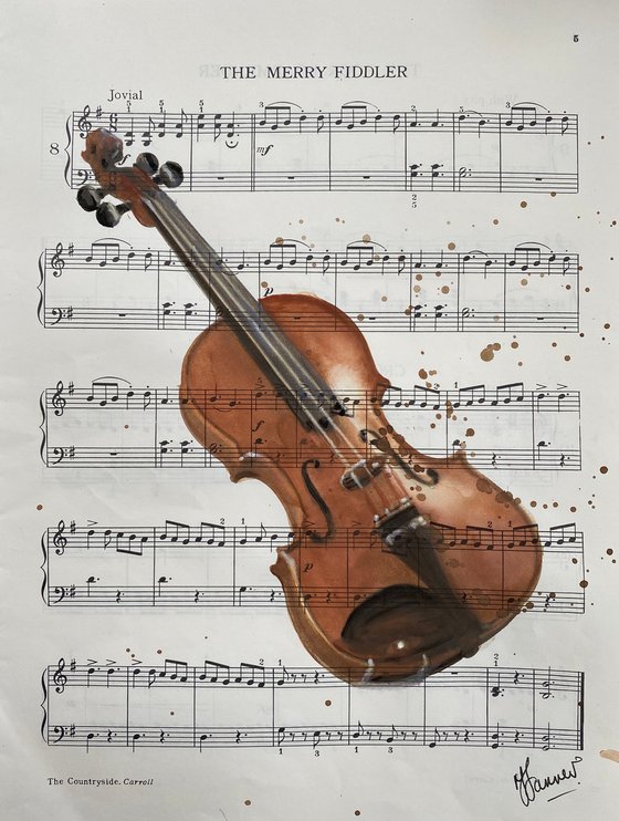 Violin on sheet music