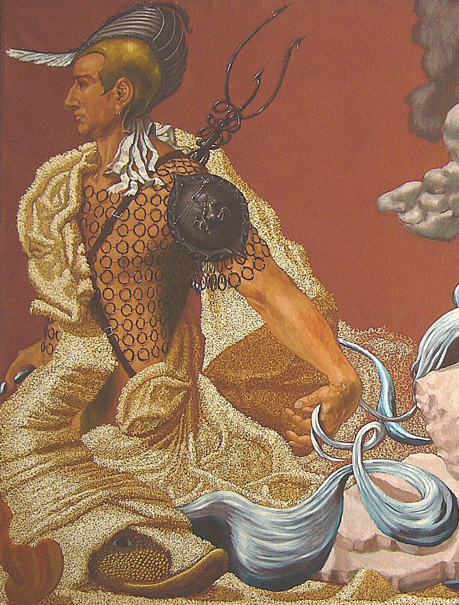 Portrait Oil Painting By Antonio Mele, 41 X 54, Nettuno, Original Artwork