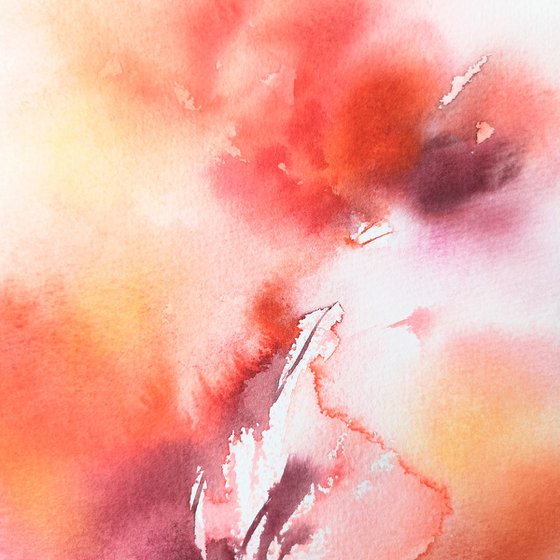 Red abstract flowers