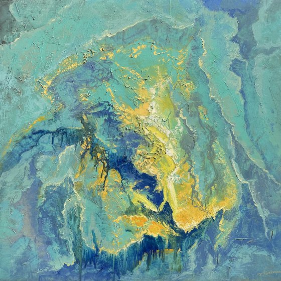 Sunrise after long night  80x80cm