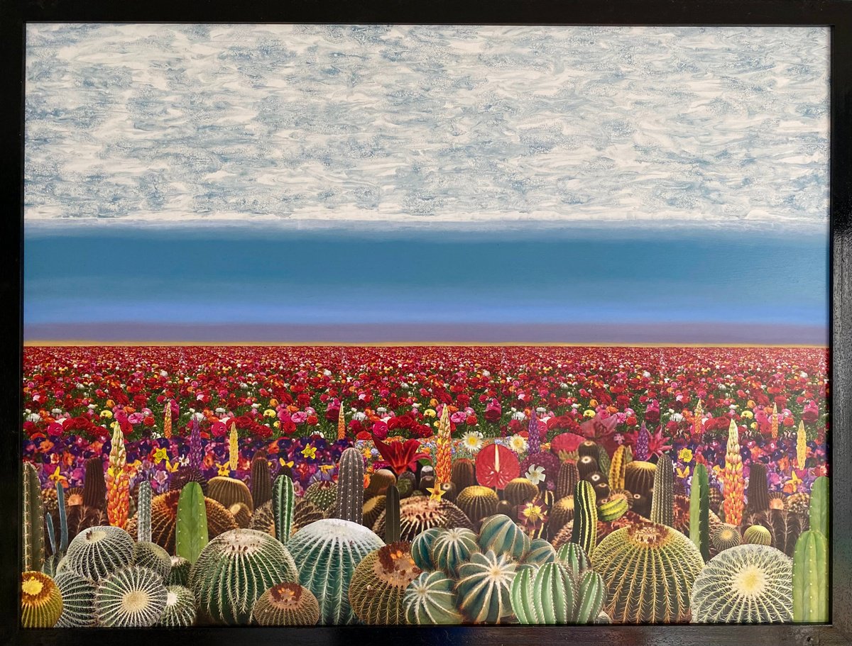 Landscape Painting By Stefano Pallara, 41 X 31", The Thrill And The Hurting N.17, Original Artwork