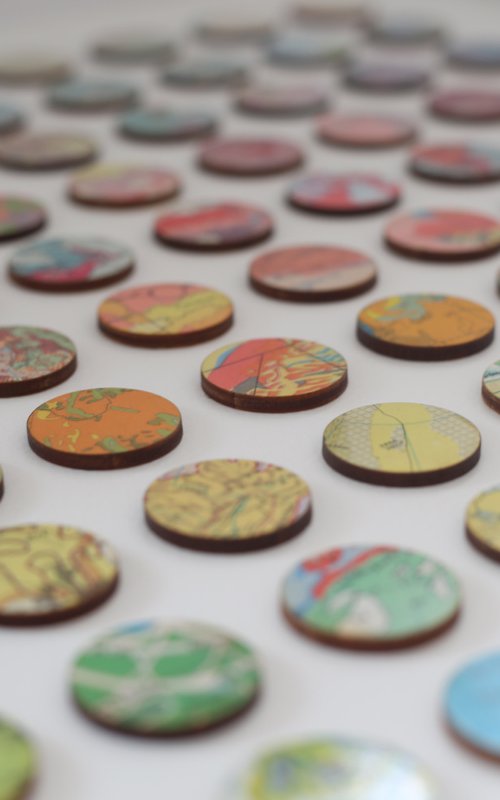 100 rainbow map dots artwork CUSOM ORDER FOR Jocelyn by Amelia Coward