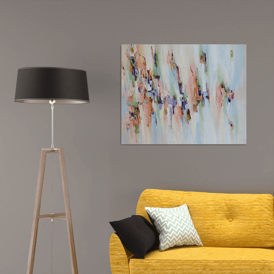 Peach and Gold Abstract