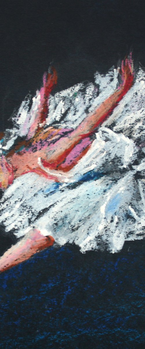 Ballerina. Oil pastel, 10x10" / ORIGINAL PASTEL DRAWING by Salana Art Gallery