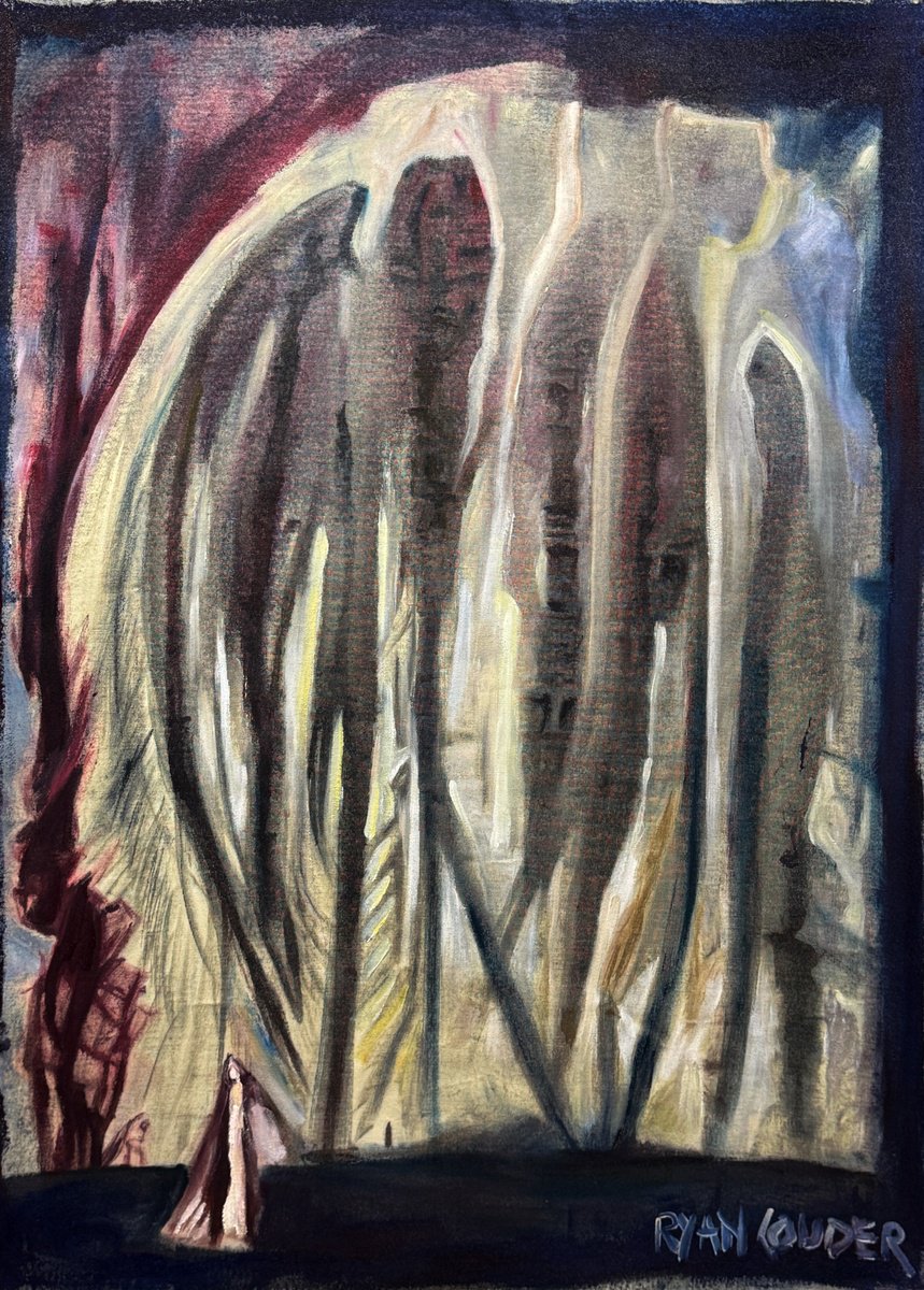 Expressive Abstract Acrylic Painting By Ryan Louder, 30 X 40", Walking Between Time, Original Artwork