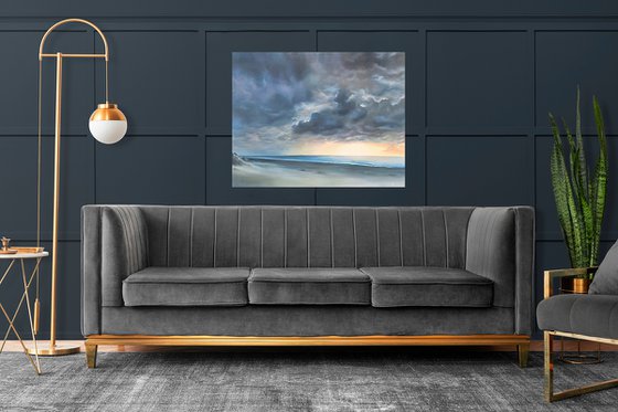 Landscape Sea Wall Decor Gift Clouds Storm Clouds  Nature