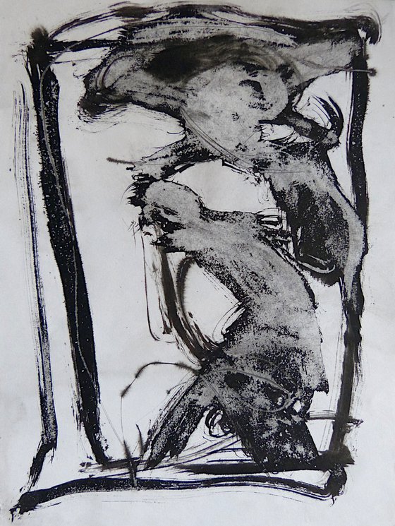 Black and white Expressive Drawing 4, Ink on Paper 24x32 cm