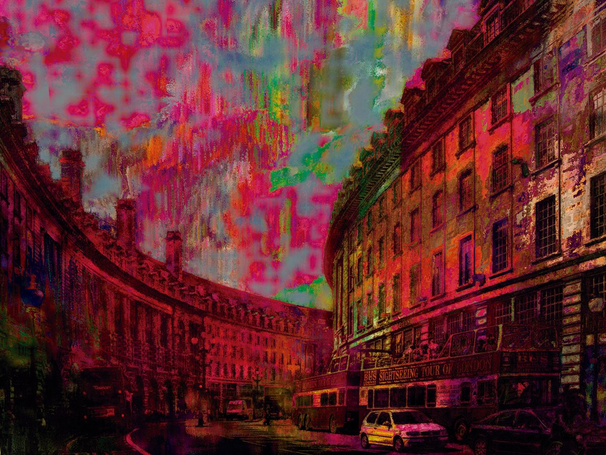 Impressionistic Cityscapes Print By Javier Diaz, 79 X 60, Psicodelia, Regent St. London, Original Artwork