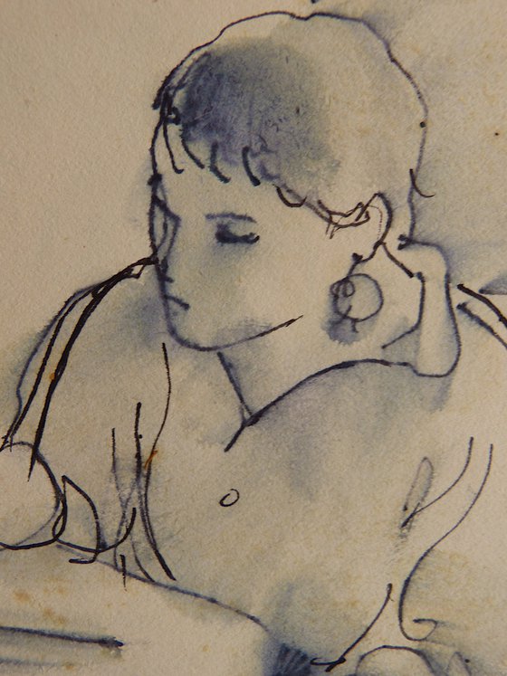 The Student 1991-1, vintage drawing 24x32 cm