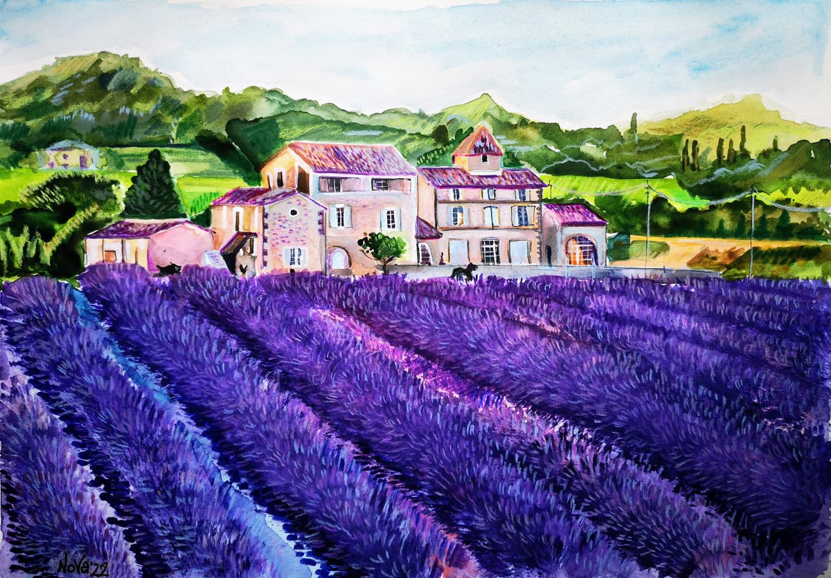 Impressionistic Painting , Lavender Afternoon By Jelena Nova, 15 X 12, Artwork For Sale On Artfinder