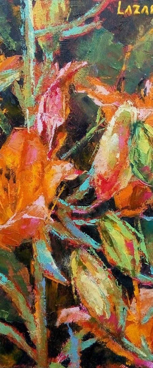 Orange Lilies by Valerie Lazareva