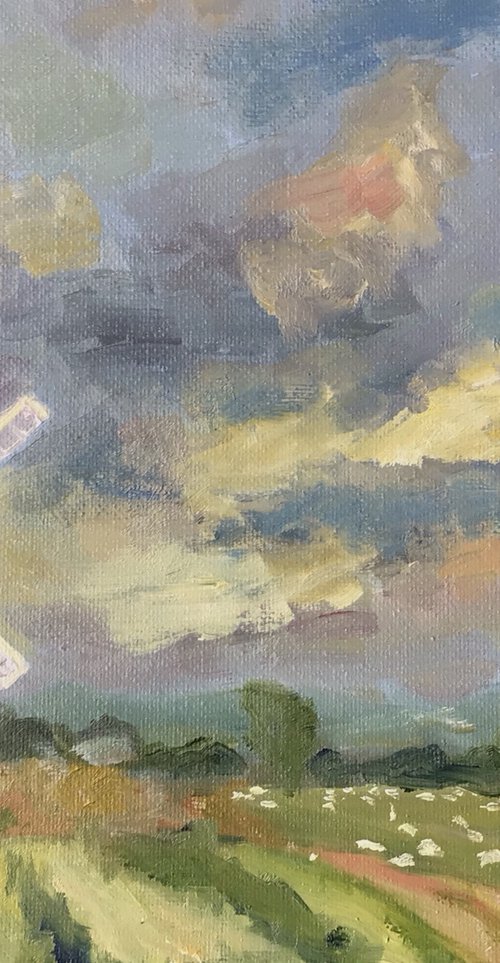 A rare Post Mill in Kent by Julian Lovegrove Art