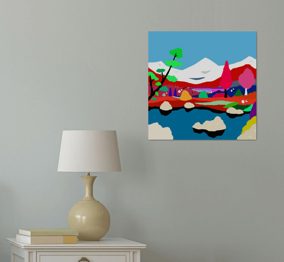 Snowy mountains (Montañas nevadas) (pop art, landscape)