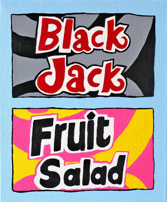 Fruit Salad and Black Jack Retro Sweets Pop Art