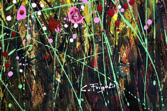 "New Reflection" - Extra Large original abstract floral painting