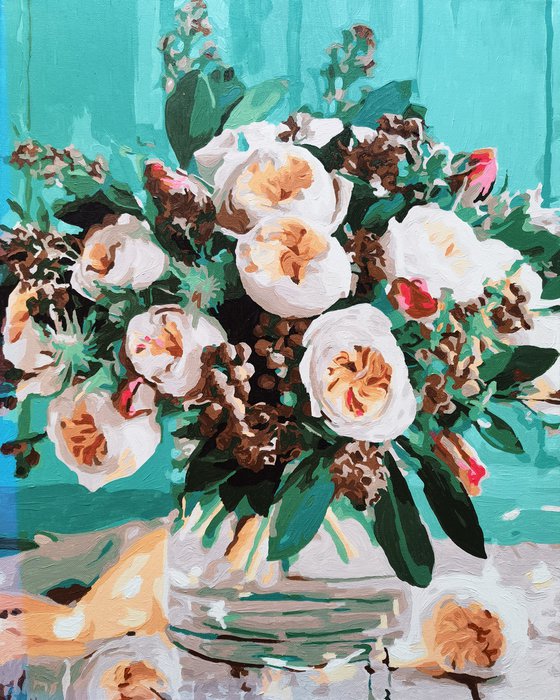 White flowers in vase