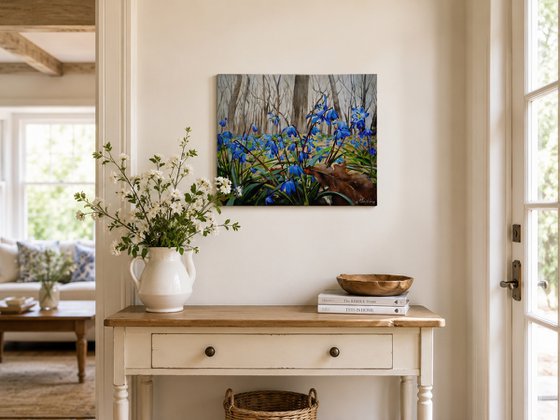 Spring Forest with Bluebells