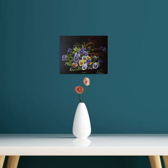 Pansies in a Basket