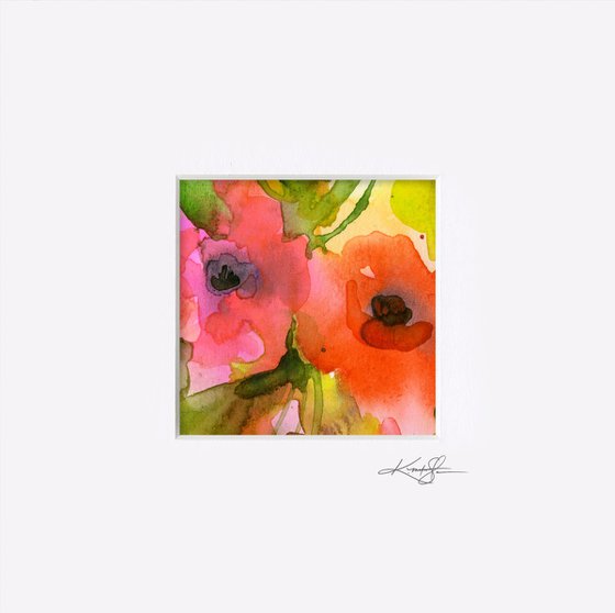 Little Dreams 14 - Small Floral Painting by Kathy Morton Stanion