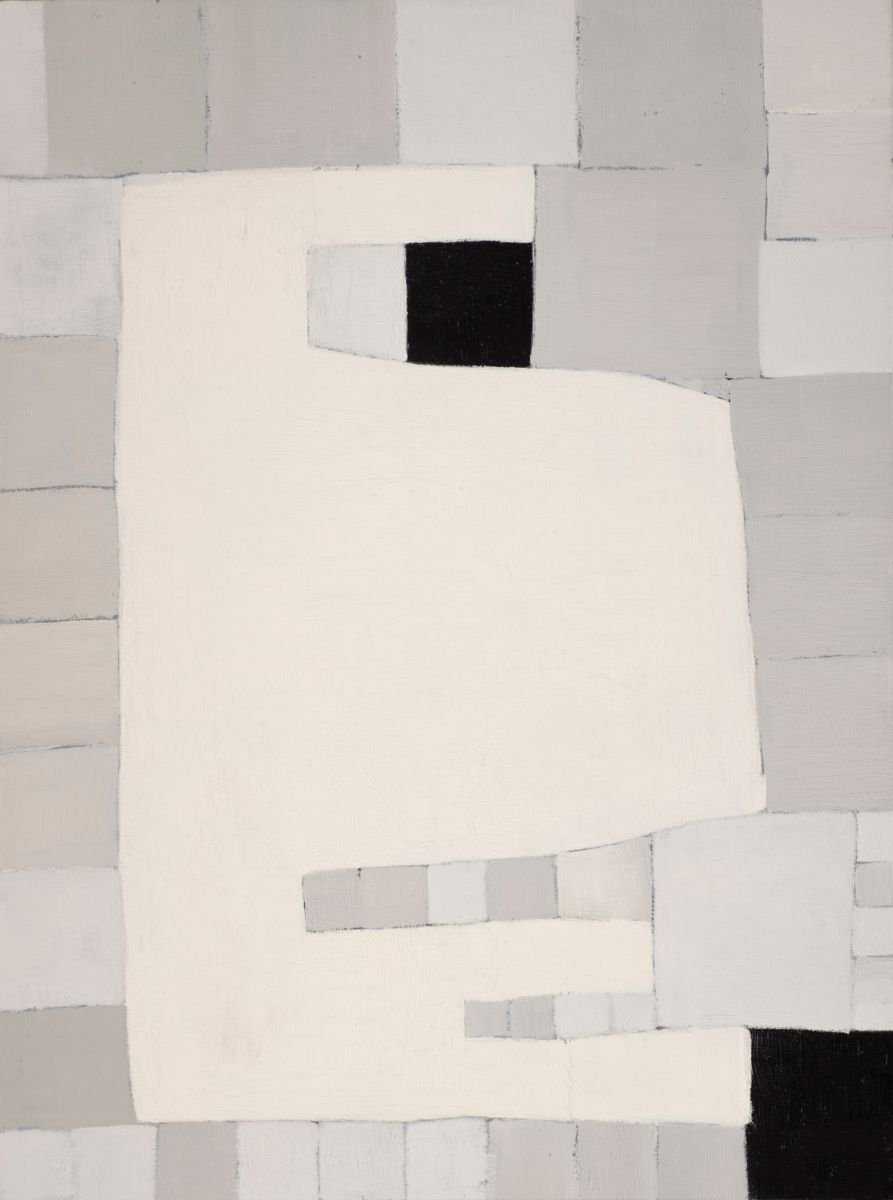 Geometric Abstract Oil Painting By Anna Jannack, 8 X 10, Shaking Structure Xii, Original Artwork