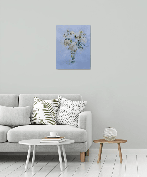 White dahlias 19,7X25,6 in