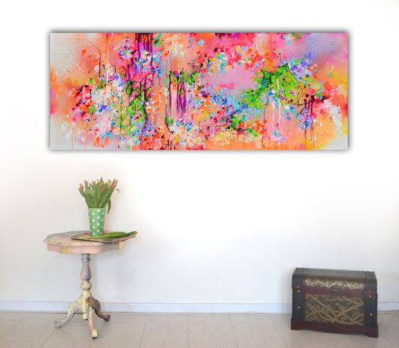 Fresh Moods 50 - Large Gallery Quality Ready to Hang Abstract Painting, Pastel Colors