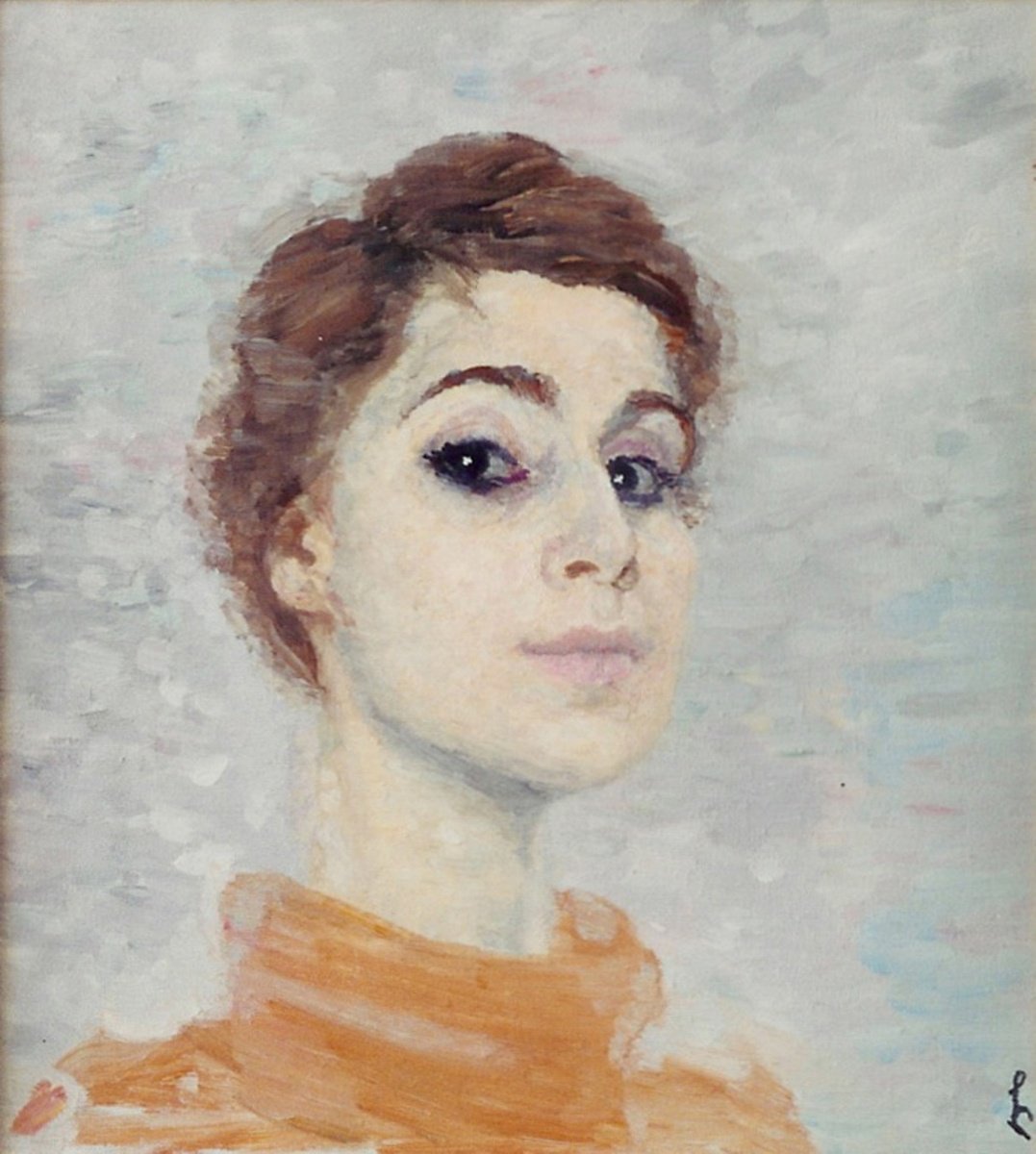 Impressionistic Portrait Oil Painting By Lia Chechelashvili, 16 X 17", Woman