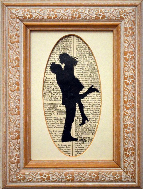 Lovers on the Vintage Paper- Framed Valentine's Day Gift
