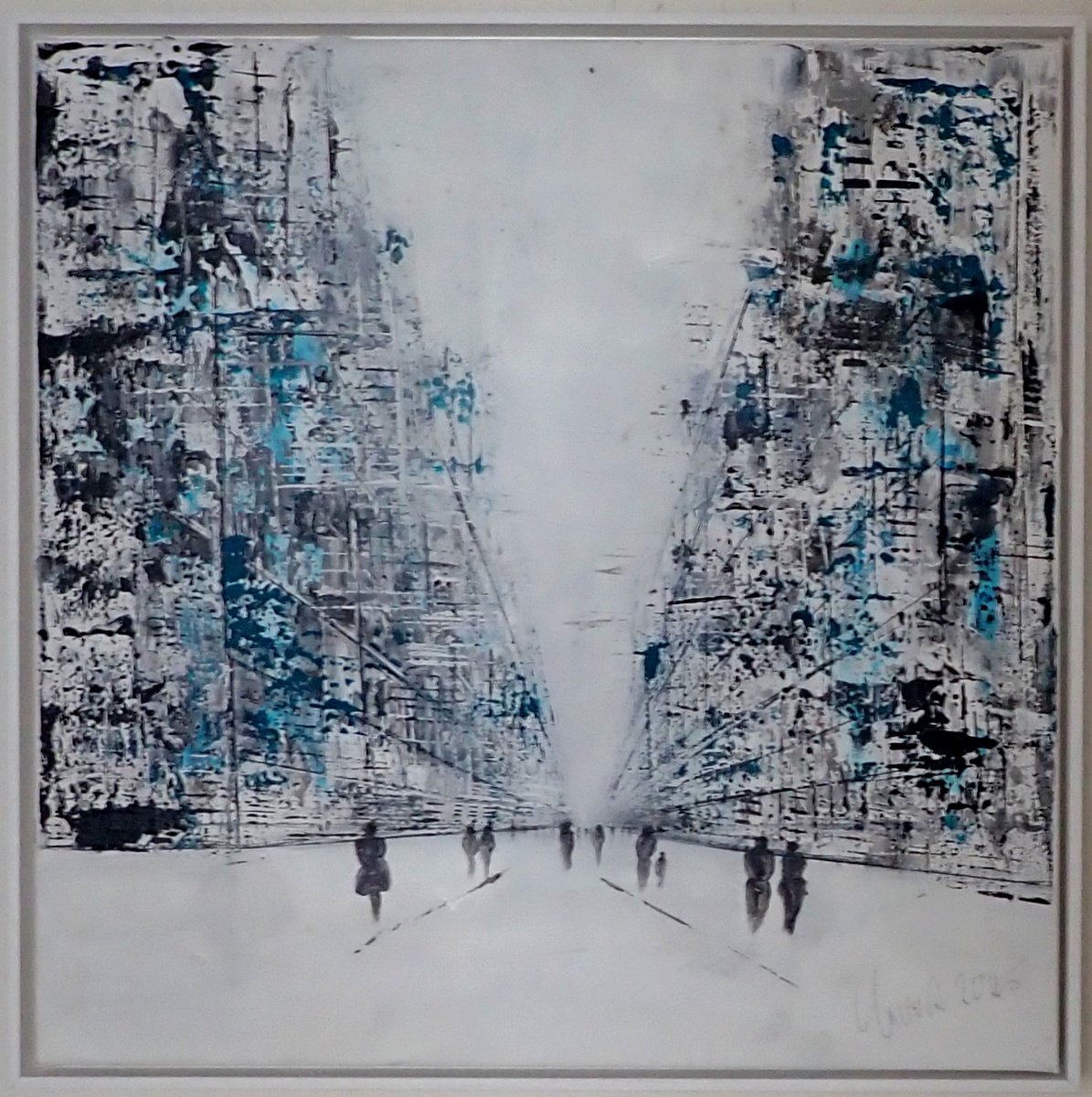 Abstract Cityscapes Painting By Christa Haack, 25 X 25, City Whispers 7, Original Artwork