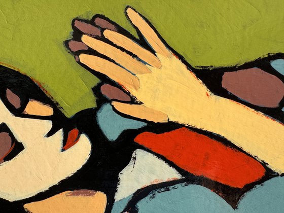 Clown Woman Painting - Original Art 8x8 inch