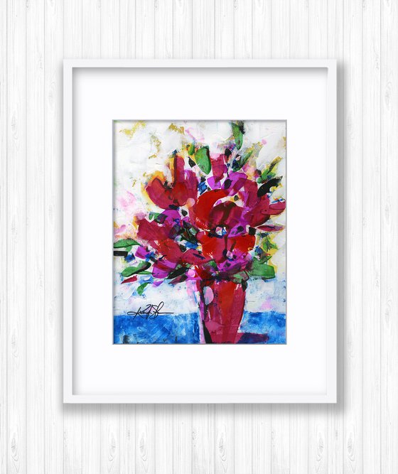 Blooms Of Joy 17 - Vase Of Flowers Painting by Kathy Morton Stanion