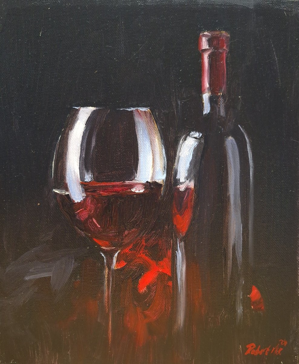 Impressionistic Still Life Oil Painting By Robert Mee, 10 X 12", 