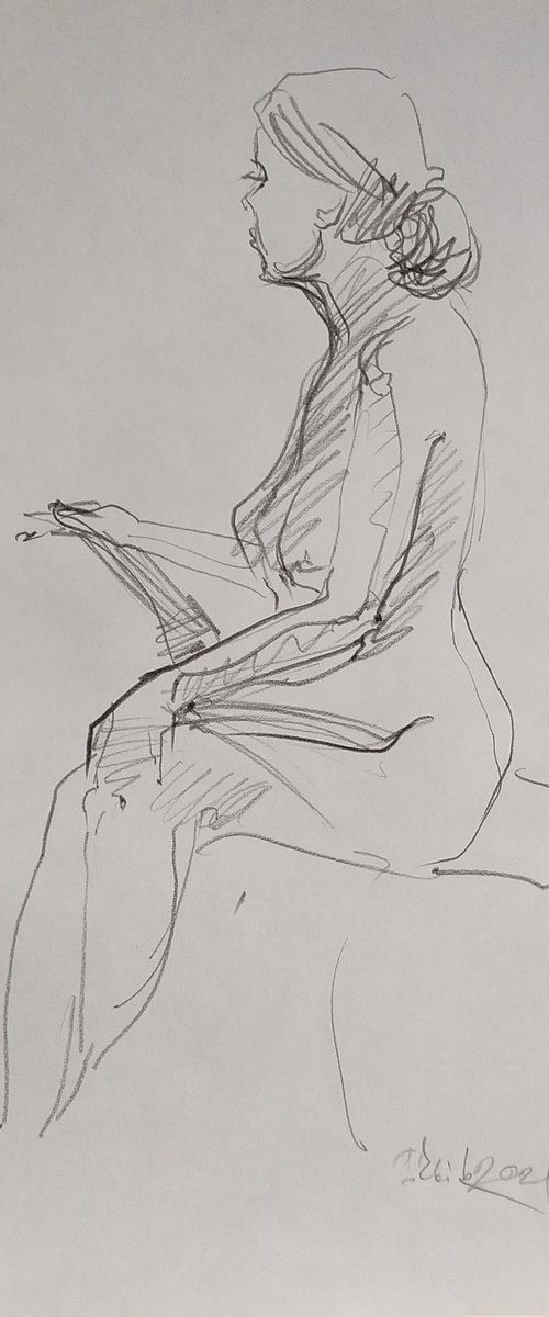 NUDE.01 20210907 ("Nude woman sitting") by Irina Bibik-Chkolian