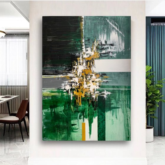 Emerald and Ochre Abstraction