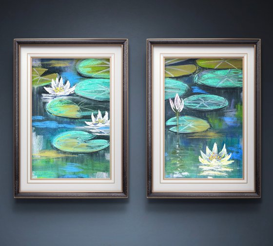 Waterlily Set of 2 Pastel