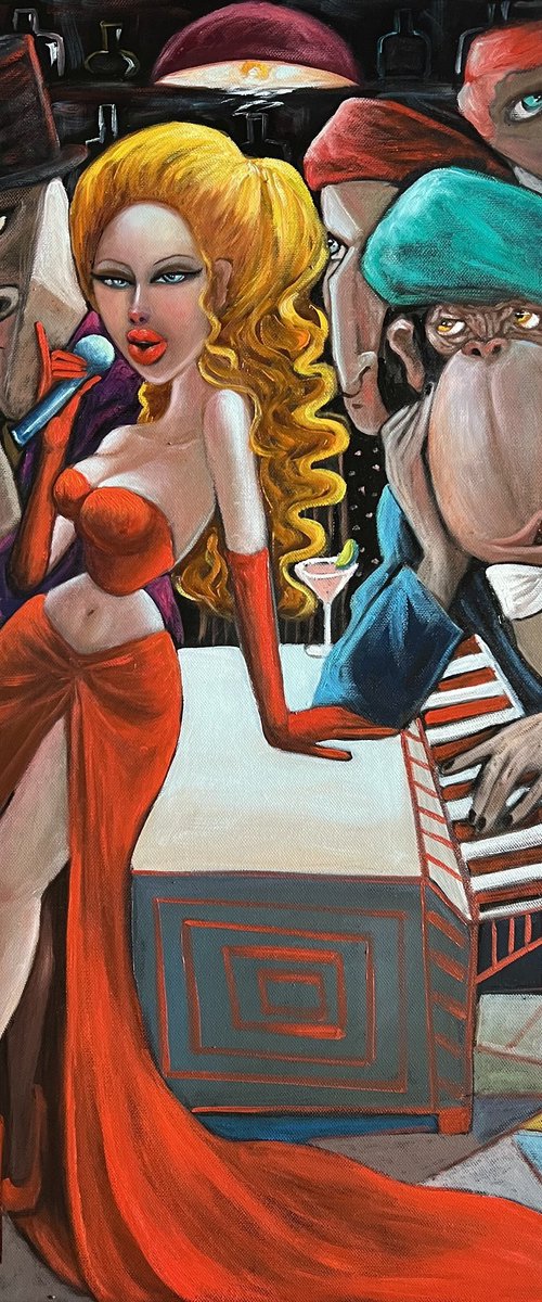 Femme Fatale in Red by Ta Byrne