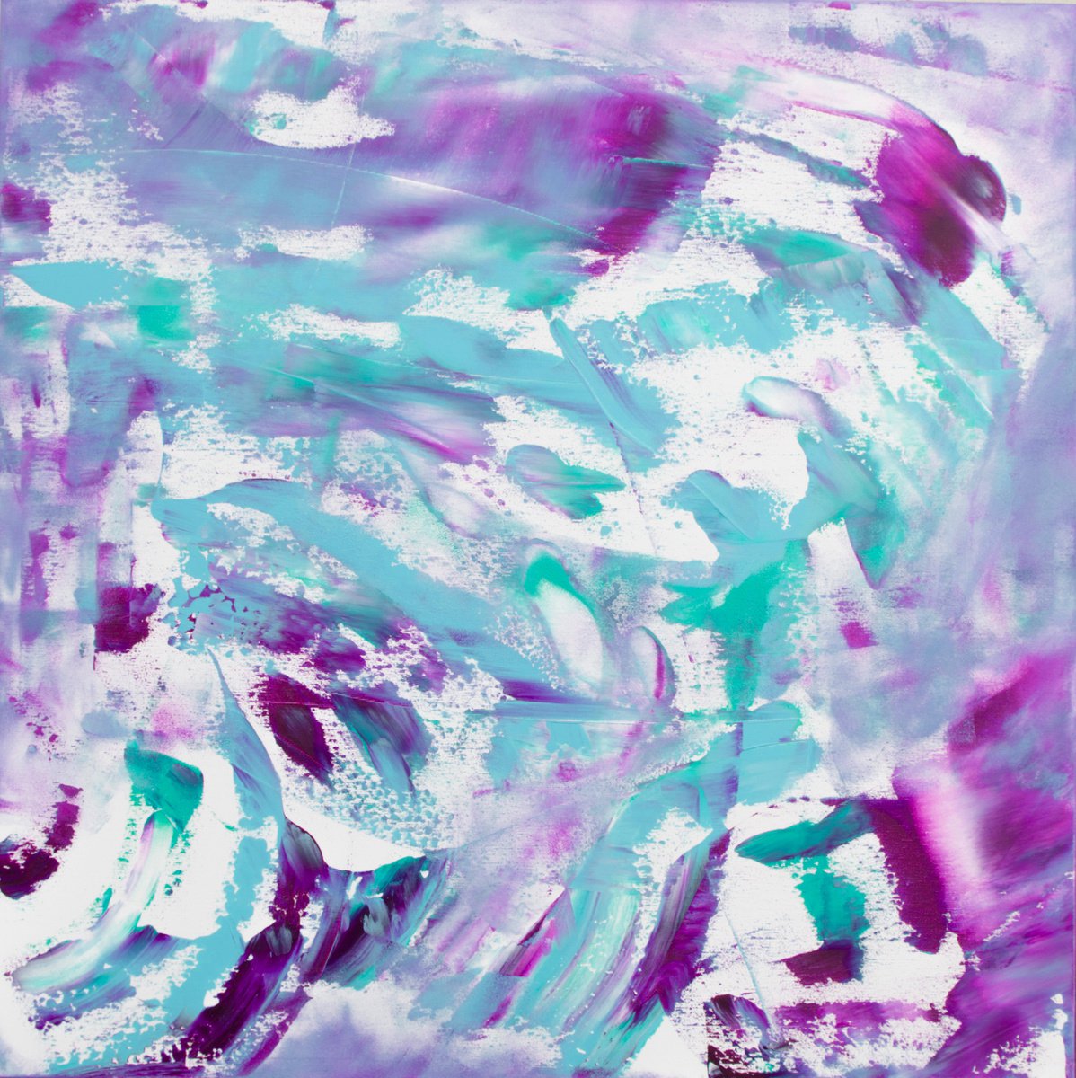 Expressive Abstract Acrylic Painting By Davide De Palma, 31 X 31, Softly, Original Artwork