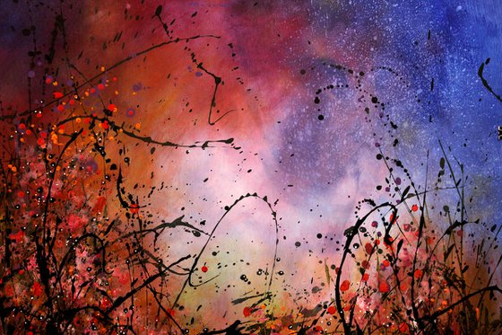 A Midnight Story #2- Large original floral landscape
