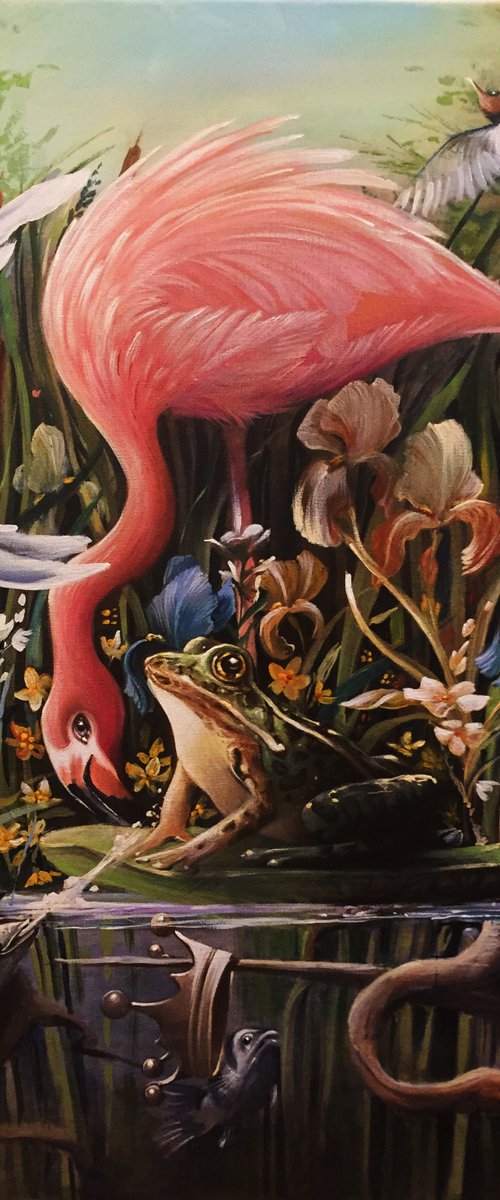 Swamp king - original acrylic on canvas 50 x 61 cm /20 x 24 inches by Valentina Toma' aka Zoe Chigi