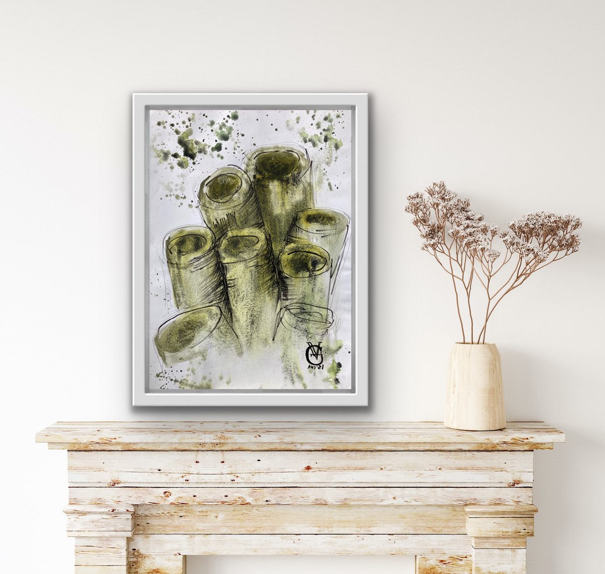 Impressionistic Animal Watercolour By Valeria Golovenkina, 12 X 17", Seaweed 2, Original Artwork