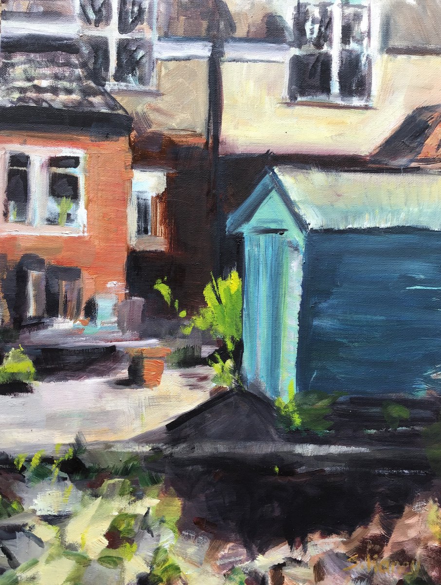 Shed And House By Sandra Haney, 12 X 16, Artwork For Sale On Artfinder