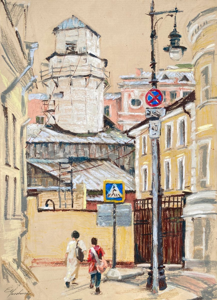 Impressionistic Pastel Drawing , Old Moscow By Elena Yuzefovich, 12 X 16, Artwork For Sale On Artfinder