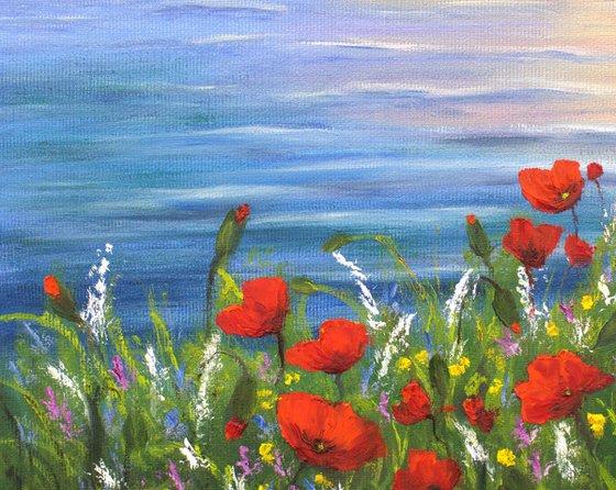 Wildflowers by sea