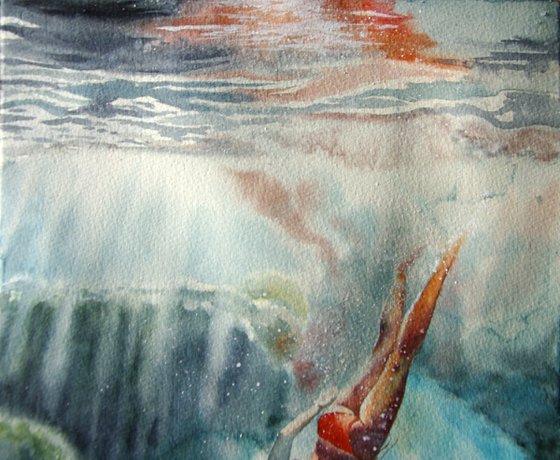 Surfing girl
