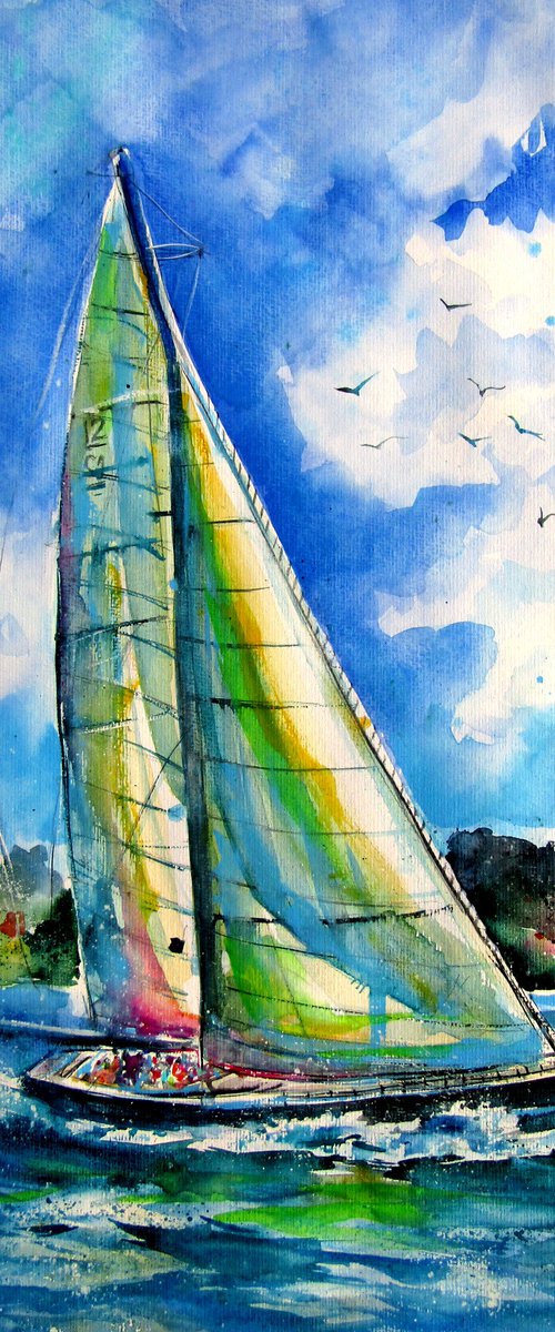 Summer and freedom - sailboat by Kovács Anna Brigitta