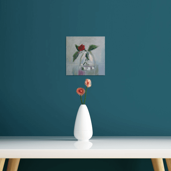 Rose in vase /  ORIGINAL PAINTING