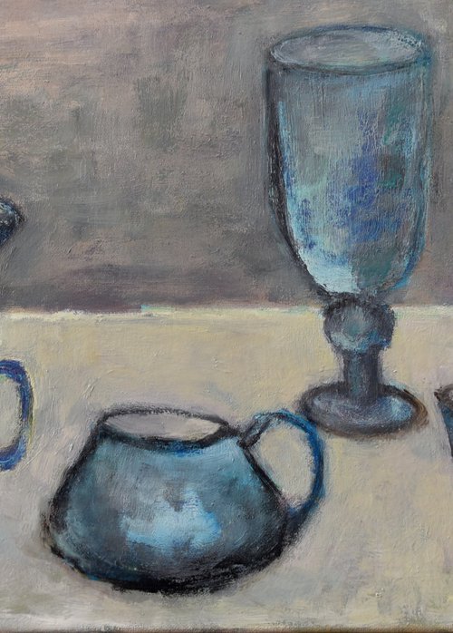 Sketch of the blue cups by Elena Zapassky