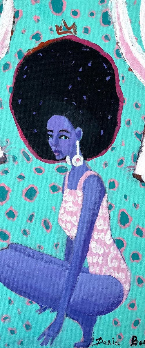 Queen. Small acrylic painting on canvas, 11 x 14 in by Daria Borisova