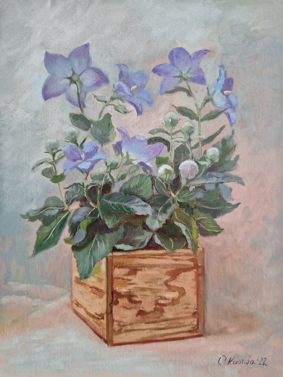 Still life with flowers Blue bells by Olena Kolotova