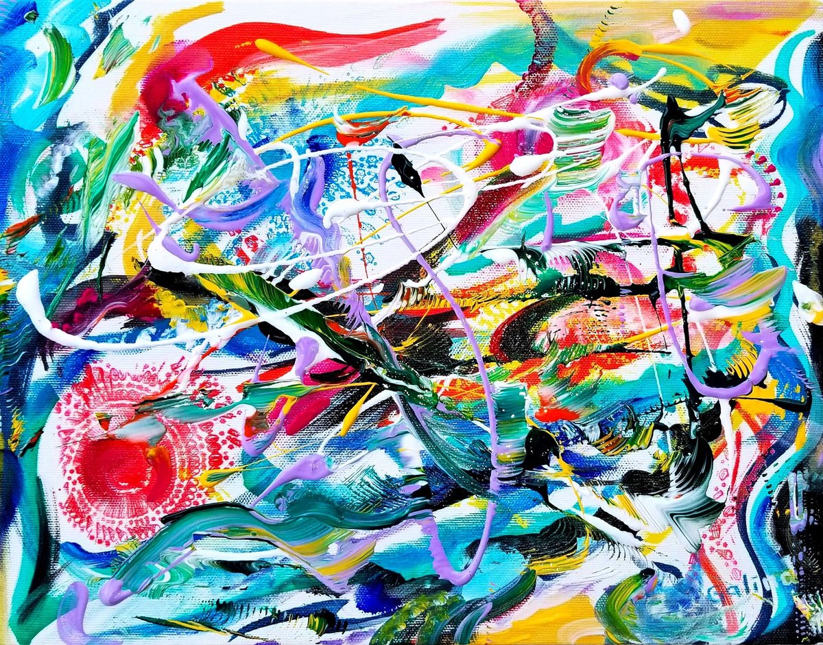 Surrealistic Acrylic Painting , Transformation 123021 By Galina Victoria, 14 X 11, Artwork For Sale On Artfinder